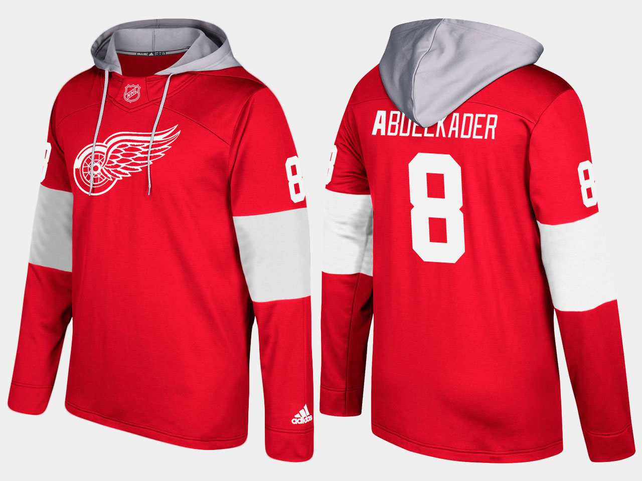 NHL Men Detroit red wings 8 justin abdelkader red hoodie